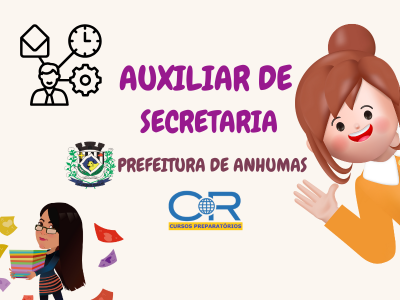 Apostila para Auxiliar de Secretaria - Prefeitura de Anhumas